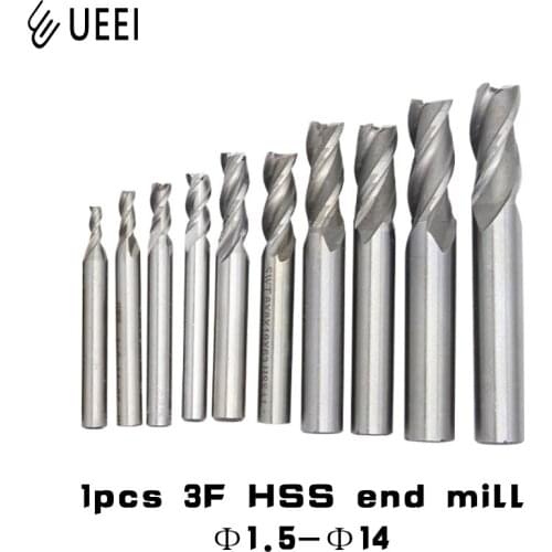 1pcs 3Flute high speed steel face milling cutter 1.5mm-14mm metal processing tool special for CNC milling machine