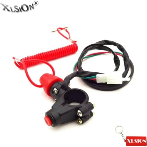 XLSION Tether Safety Engine Stop Kill Switch Push Button For Chinese Mini Dirt Bike ATV Pocket Bike