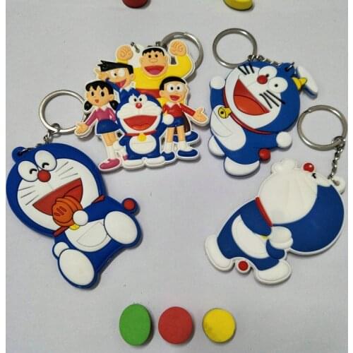 1PCS 6CM Kawaii Doraemon Anime Key Chain PVC Figure Keyring cute Toys Keychain Keyholder Birthday Gift NEW
