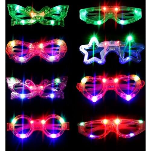 1PCS Light-Up Star Heart Square Glasses Eye Mask LED Flashing Blinking Eye Glasses Party Carnival Rave Led Party Christmas