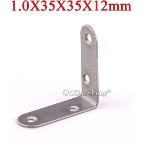 100PCS 304 Stainless Steel L Furniture Reinforced Corner Braces Right Angle Joint Board Frame Shelves Support Brackets Connector