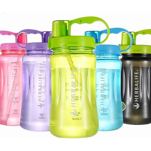 1000ml/2000ml 6 Color Herbalife Nutrition 24hour Drinkware Protein Shaker Camping Hiking Straw Water Bottle Space Bottle