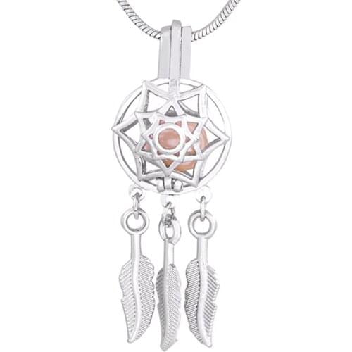 18kgp Pearl Cage Pendants Fashion Dream Catcher Wish Pearl Gem Beads Locket Charm Mountings 5pcs P161
