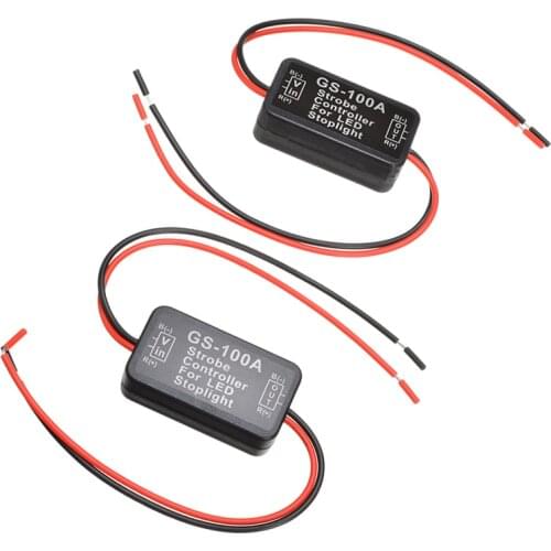 2pcs Auto Car 12V GS-100A LED High Position Brake Tail Stop Light Strobe Flash Flashing Controller Box LED Lights 10W-15W