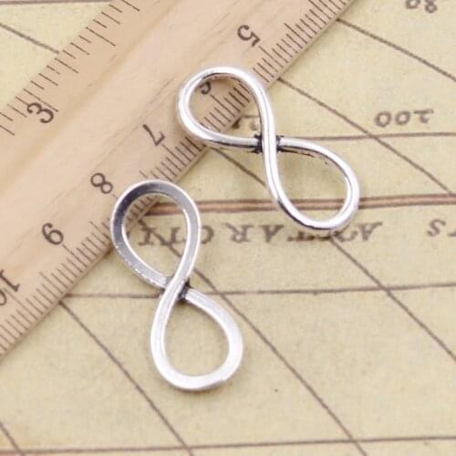 20pcs Charms Infinity Connector 30x12mm Tibetan Bronze Silver Color Pendants Antique Jewelry Making DIY Handmade Craft