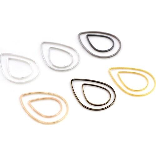 50pcs/Lot 20x15/22x30mm 6 Colors Plated Drop Copper Ring for Earrings findings Earwire Jewelry charms jewelry making Accessories