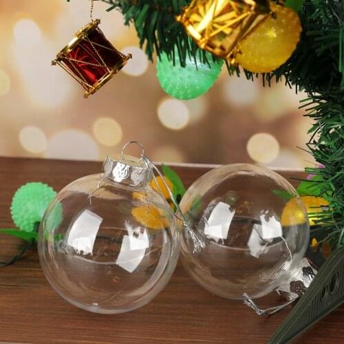 6 Pcs Diy Hanging Ball Bauble Ornaments Plastic Clear Transparent Christmas Balls Christmas Decorations For Home Xmas Tree Decor