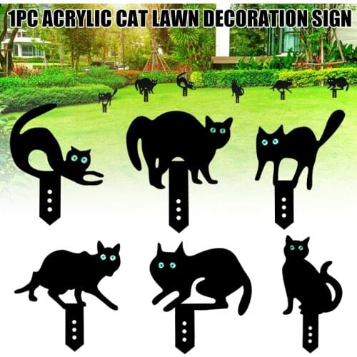 Acrylic Stakes with Cat shape Garden Decorative Stakes Patio Lawn Ornaments Decor ASD88