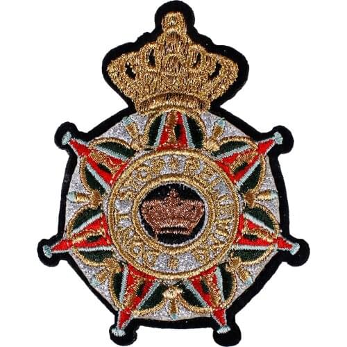 10piece Glitter Glod Crown Star Badges Fabric Patches Embroidery Applique Sew on Clothes Shoes Bag Craft Decorated Sewing TH737