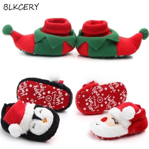 Brand Newborn Baby Girl Shoes Infant Cartoon Loafers 1 Year Old Soft Sole Slip on Crib Shoe Toddler Boy Slippers Christmas Gifts