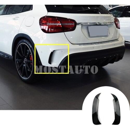 Black Rear Bumper Spoiler Air Vent Trim Cover For Benz GLA X156 GLA45 AMG 2013-2018 2pcs Car Accessories Interior Car Decor