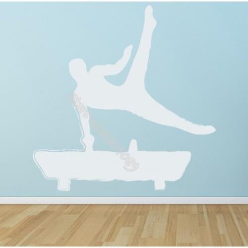 Mens gymnastics Pommel Horse Wall Sticker Sports Hobbies Home Decor Gym Studio Vinyl WallPaper Modern Mural wall Decals EB335