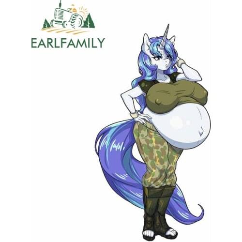 EARLFAMILY 13cm x 7cm Furry Pregnant Woman Car Styling Stickers Motorcycle Laptop Car Trunk Decals Vinyl Waterproof Car Wrap