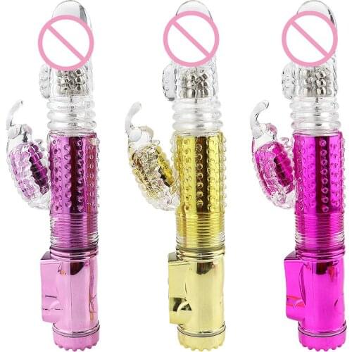 G-Spot Dildo Rotating Rabbit Vibrator Masturbator Waterproof Vibrating Anal Dildo G Spot Clitoris Stimulator Sex Toys for Woman