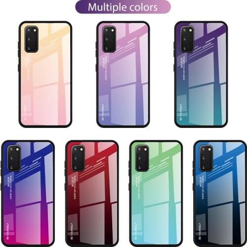 Gradient Case For Samsung Galaxy S20 S20 Ultra S20 Plus S11 S11E S11 Plus Note 10 Note 10 Plus Tempered Glass Heart Couple Cases