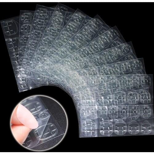 Nail Adhesive Tabs Glue Sticker Waterproof Breathable Jelly Double Sided Adhesive Tab for Fake Nails 10 Sheets