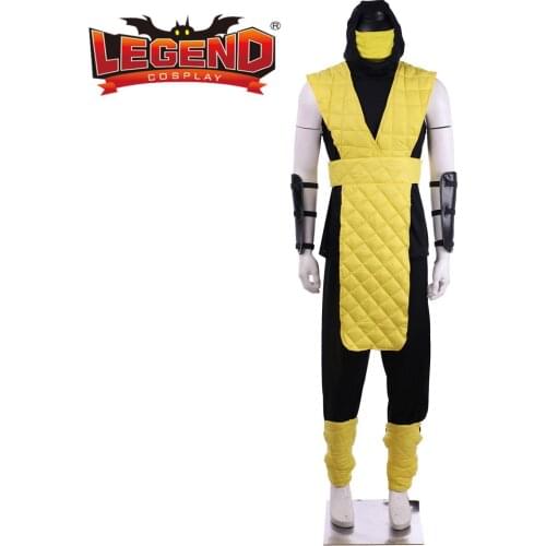 Mortal Kombat Scorpion Cosplay Costume outfit Game Adult Costume Ninja yellow Fighter mask costume outfit
