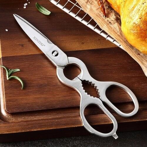 Kitchen Scissors 3 Cr14 Stainless Steel Poultry Kitchen Chicken Bone Scissor with Safe Lock 304 Stainless Steel Handle