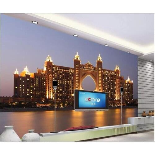 WDBH custom mural 3d photo wallpaper Seaside Building Hotel background room home decor 3d wall murals wallpaper for wall 3 d