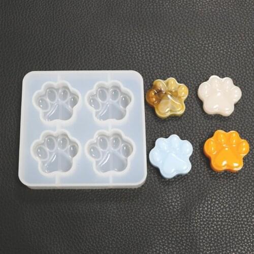 NOT AS LONG diy Crystal Epoxy Mould 4 with Cat Claw Silicone Mirror Pendant Resin Baking Table Creative Handmade Jewelry Gift
