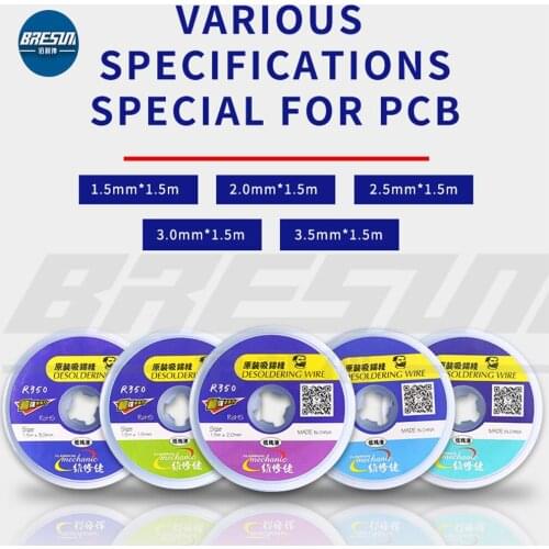 MECHANIC R350 Tin Suction Tape, Residue Absorption, Fast Cleaning Solder Joints, Tin Slag Removal, PCB Motherboard Tin Suction