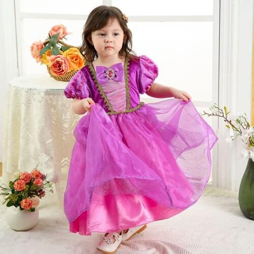 2020 Dresses for Girls Sophia Princess Dress Autumn Winter New Style Mesh Short Sleeve Halloween Fancy Performance Costumes