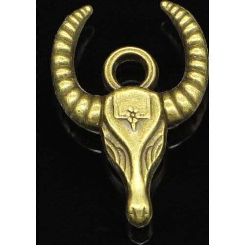 5pcs Charms bull ox head Antique Bronze Plated Pendants Fit Jewelry Making Findings Accessories 29*20mm