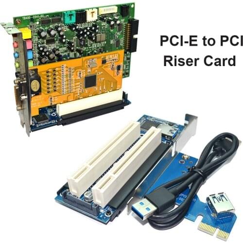Riser Card PCI-E To Dual PCI Extender Desktop PCI Express Expansion Adapter Converter Module For PC Computer Windows XP LINUX