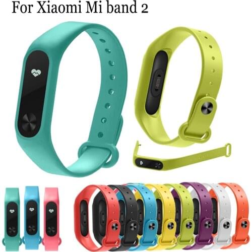 Fashion soft Silicone watchband Replacement for Xiaomi Mi band 2 watch Strap Wristband Bracelet For Xiaomi Band 2 Accessories