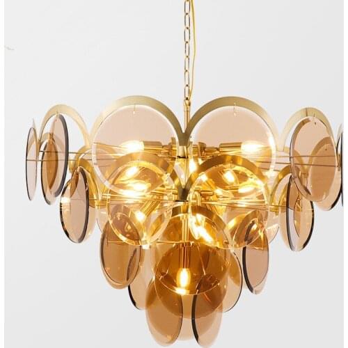 Luxury Smoke Grey Glass Led Chandeliers Lighting Modern Atmosphere Designer Living Room Restaurant Hall Art Decor Home Luminaire