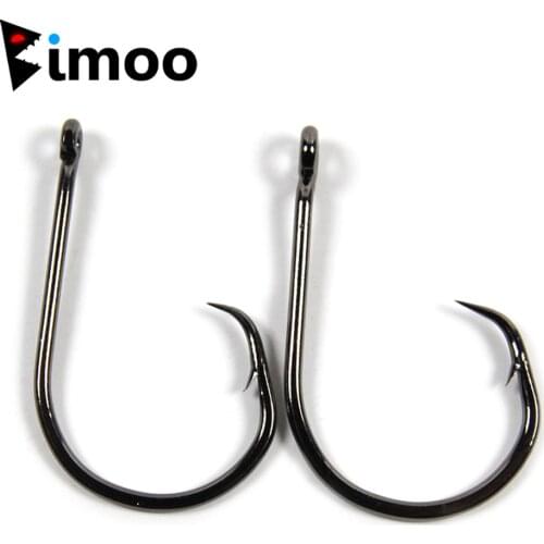 Bimoo 50pcs Circle Hook for Fishing High Carbon Steel Saltwater Fishhook 1 1/0 2/0 3/0 4/0 5/0 6/0 7/0 8/0 9/0 10/0 Sea Fishhook
