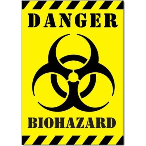 S50022# 13CM/15CM/17CM Personality PVC Decal Dangerous Biochemical Sign Waterproof Car Sticker on Motorcycle Laptop Decorative