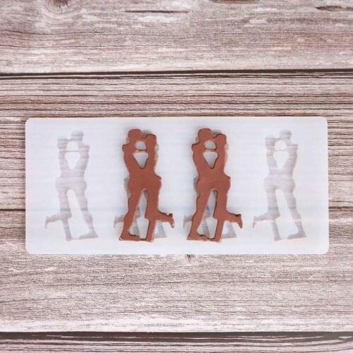 Lovers Valentines Day Shape Chocolate Stencil Cake Decorating Silicone Mold Transfer Sheet Baking Stencil Chablon