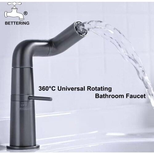 Bathroom Basin Faucet Chrome Sink Tap Black Cold and Hot Water Mixer Universal Rotating смеситель для раковины ברז לכיור אמבטיה