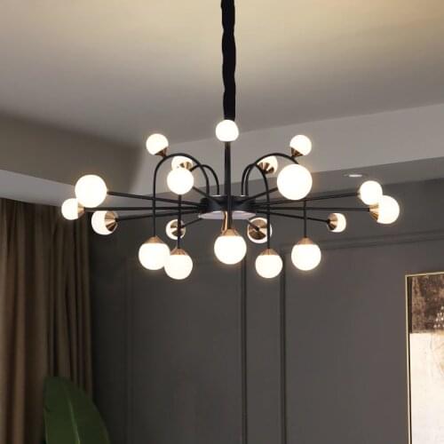 Living room LED chandelier lighting modern minimalist light luxury Nordic style chandelier restaurant milk tea shop chandelier