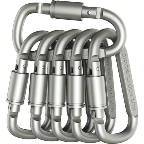 5pcs/lot Hiking Carabiner Travel Kit Camping Equipment Alloy Aluminum Survival Gear Mountaineering Hook Mosqueton Carabiner