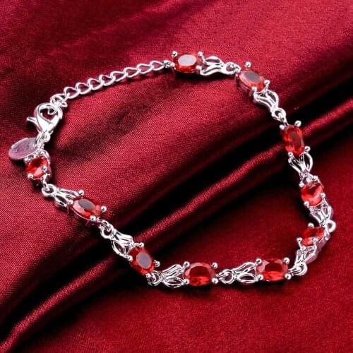 Women Luxury Bracelet New Fashion Jewelry 925 Sterling Silver Ellipse Zircon Chain Bracelet Girls Gifts Exquisite Cristal Bangle