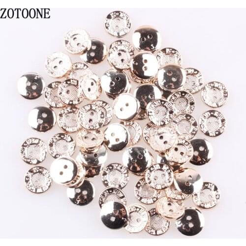 ZOTOONE 100pcs/lot 13mm Round Shape 2 Holes Metal Buttons Garment Hat Sewing Accessories DIY Craft Decorative Accessories D