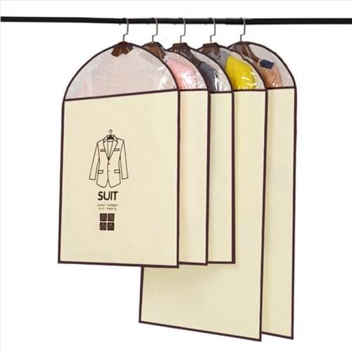 1Pc Black Coat Clothes Garment Suit Cover Bags Dustproof Hanger Storage Protector Travel Storage Organizer Case