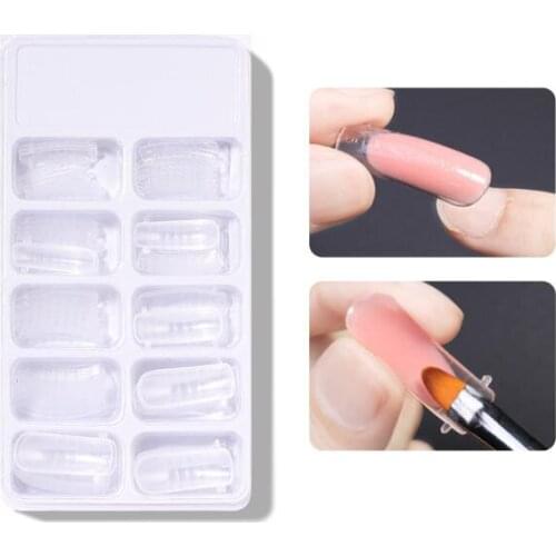 100Set/Lot 100Pcs/Set Fake False Nails Patch With Scale Extension Glue Plate Paperless Bracket Mold Manicure Tools HA2292