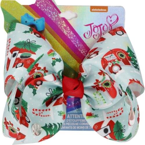 12pcs/8inch plaid Christmas bowknot Bell santa hair bow Headwear with clip for Infant Baby Girls Hair accessories XMAS GIFT