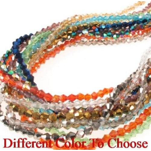 4mm 500pcs/lot loose strand Mixed white Bicone Faceted Glass Crystal Beads Bracelet DIY accessory Colored For Jewelry hft34