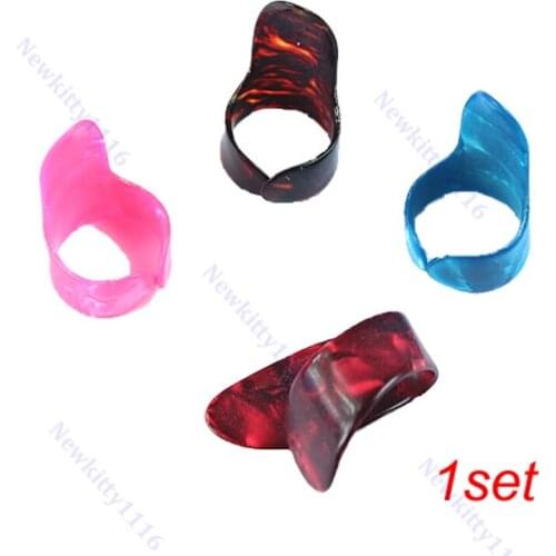 4pcs/set New Plastic 1 Thumb + 3 Finger Nail Guitar Picks Plectrums Set