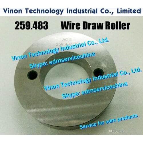 Agie 259.483 edm Wire Draw Roller (Full Stainless Steel) 15.5xØ65.1mm for Agie Challenge,Classic,Evolution 590002254,261183,002