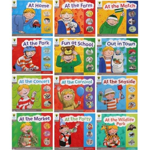 12pcs/set Oxford Reading Tree level 1 entry basic picture book baby kids English learning reading by talking pen 2-7 years