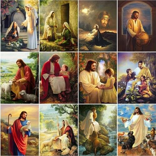 YI Bright 5D DIY Full Square Round Diamond Embroidery Painting Jesus Christian Diamond Mosaic Religious Home Decoration