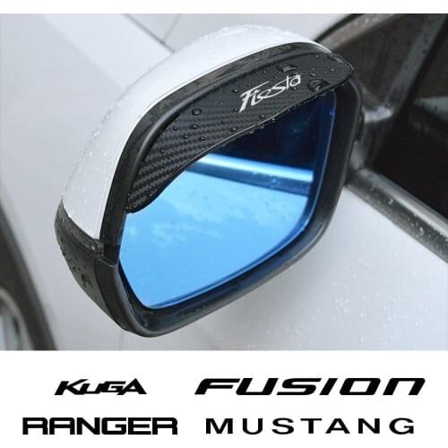 2pcs Flexible PVC Rearview Mirror Cover Rain Shade Rainproof Blades For Ford Fiesta Fusion Kuga Ranger Mustang Car Accessories
