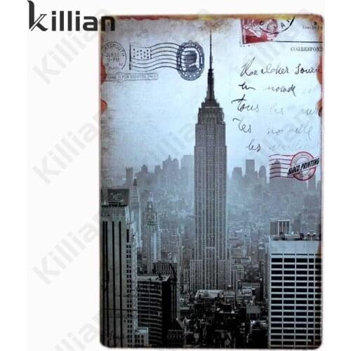 British Architecture Picture Metal Plaque Retro Metal Plate Bar Metal Decoration Shop Metal Painting Travel Tin Sign Decor