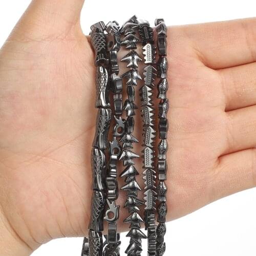 Natural Stone Beads Smooth Black Hematite black gallstone For Jewelry Making DIY Bracelet Accessories