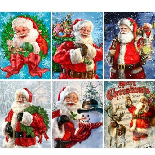 HUACAN Diamond Painting Santa Claus Handicraft Embroidery Christmas Decorations For Home Diamond Art
